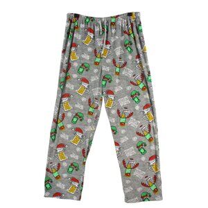 Briefly Stated Holiday Spirits Grey Pajama Pants X-Large Polyester Christmas Bee